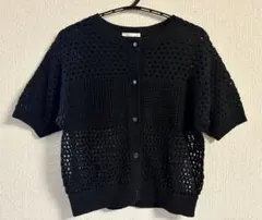 GU黒 透かし編み カーディガン Sサイズ