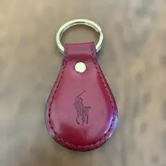 ポロ ラルフローレンレザーキーホルダー(赤)