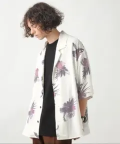 HARE ハレ フラワーアロハシャツ 花柄 ホワイト Sサイズのサムネイル