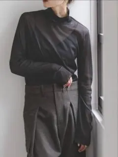 NOBLE シアータートルネック カットソー ブラック