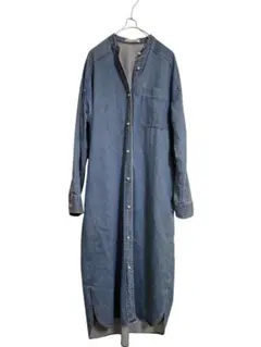 BLANC basque　ブランバスク　パールボタン　デニム　シャツワンピース