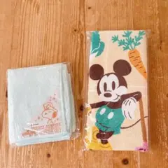 ☆新品未使用☆ミッキーマウス タオル ＋ スヌーピーすっきりクロス ノベルティ