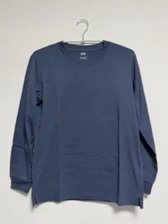 エアリズムコットンUVカットクルーネックＴ（長袖）ブルー L