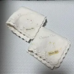 【廃盤レア】Christian Dior 刺繍ハンカチ 2枚セット