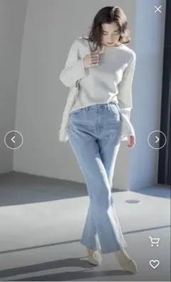 OPAQUE.CLIP ストレッチセミフレアデニム