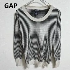 ギャップ　GAP ボーダー　ニットトップス　Sサイズ　袖ボタン　カジュアル