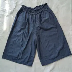 ユニクロ ガウチョパンツ ダークブルー　140cm