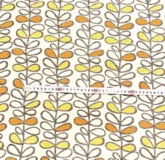 ヨーロッパ製　高級ジャガード織　ふたばオレンジイエロー(裏張り付)