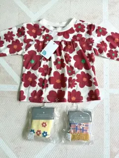 花柄Tシャツと靴下セットのサムネイル