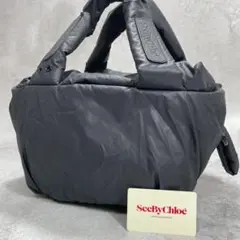 ✨極美品✨See By Chloe ナイロン トートハンドバッグ 黒のサムネイル