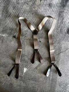 【精巧な復刻品】新品 イギリス軍タイプ RAF ラバーサスペンダー BROWN