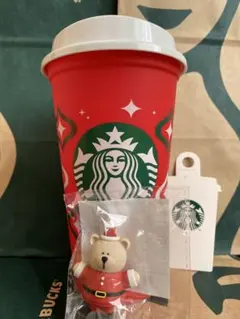 ホリデー2023リユーザブルカップ専用ドリンクホールキャップベアリスタサンタ