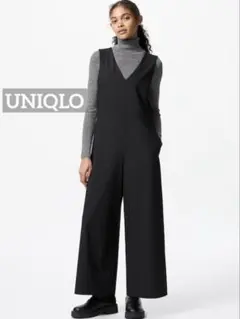 k0830 UNIQLO ジャンプスーツ ブラック