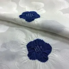新品 正絹 絞り 帯揚げ 鹿の子 しぼり 輪出し 白地 青