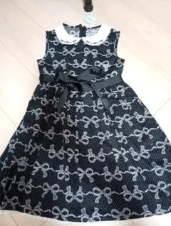 リボン柄ノースリーブワンピース