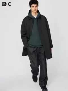 タックストレートパンツ　デニム　UNIQLO C 73インチ　09 BLACK