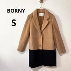 BORNY ボルニー S バイカラー チェスターコート キャメル ベージュのサムネイル