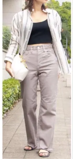 ★最終値下げ美品Healthy DENIM グレージュストレートデニム