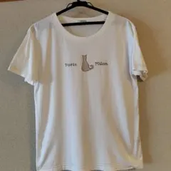 LIBERAL 猫モチーフ 半袖Tシャツ ホワイト