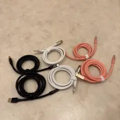 在庫処分　USB A to C充電ケーブルセット（黒・白・ピンク）6本セット