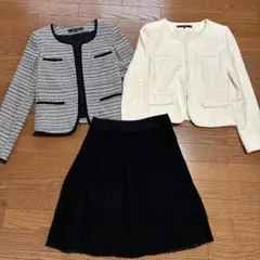 reflect 3点　Mサイズ ツイードジャケットとプリーツスカートセット