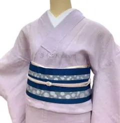 ◎mk-1178　新品　近江ちぢみ　麻着物　薄紫　無地　　7-21 ◎mk-1178 新品 近江ちぢみ 麻着物 薄紫 無地 7-21 - メルカリ