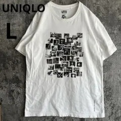 UNIQLO ユニクロ機動戦士ガンダムTシャツ白プリントロゴL