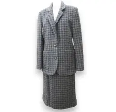 CORDIER チェック柄 セットアップ スカートスーツ 9 灰系 グレー