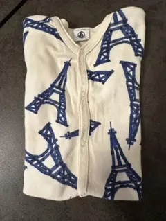 み*き様 petit bateau エッフェル塔柄 長袖ロンパース 12m