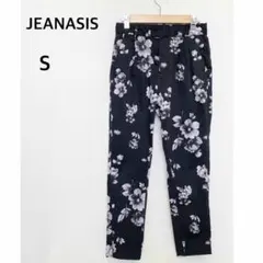 ジーナシス　ブラック　花柄　パンツ　コットン　Sサイズ
