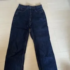GU ダークブルー ストレートデニムパンツ