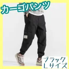 カーゴパンツ アウトドア キャンプ 韓国風 ストリート　ブラック　Lサイズ