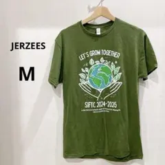 ジャージーズJERZEES 半袖Tシャツ M オリーブグリーン 緑 地球のサムネイル