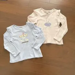 プティマイン♡肩フリル長袖カットソー2枚セット