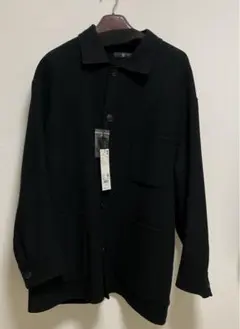 【希少】ウールブレンドオーバーサイズシャツジャケット　　ブラック　XXL