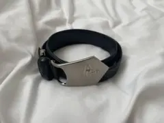 Vivienne Westwood ブラックシルバーオーブバックルレザーベルト