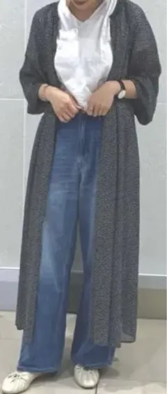 アメリカンホリック　フロントボタンウエストタックワンピース　透け感　花柄