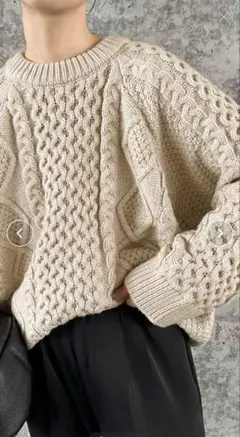 select MOCA by son ヴィンテージライクケーブルニット　新品