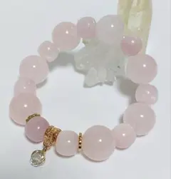 ローズクォーツ 大玉ビーズ 天然石 ブレスレット