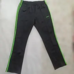 【美品】NERDY ノルディ トラックパンツ L 黒 蛍光グリーン 韓国 Y2K