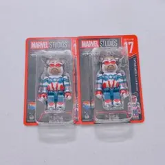 Happyくじ MARVEL ベアブリック 17キャプテンアメリカ(サム) 2点