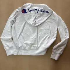Champion フードロゴ ジップアップパーカー ホワイト M