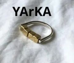 ビンテージ　YArKA 　ゴールド　スクエア　シルバー　リング　SILVER