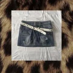 ダメージ加工 デニムミニスカート 韓国風 Y2K VIENUS JEAN