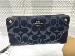 COACH 長財布 コーチ 財布 デニムレザー シグネチャーのサムネイル