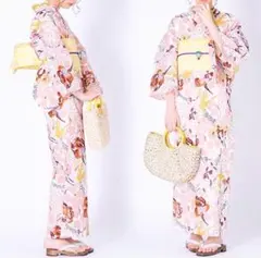 浴衣 帯セット ピンク 花柄 浴衣のサムネイル