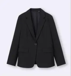 今期GUウォッシャブルテーラードジャケットXL黒リクルート