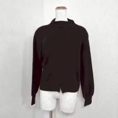 BLANCE 長袖 モックネックニット ブラック ウール混 テンセル 日本製