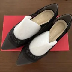 le petit bois レースパンプス　黒