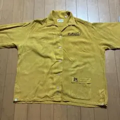 【レア名作】フラットヘッド レーヨンシャツ ボンネビル 刺繍 黄 M 超希少】フラットヘッド キャデラックランチ ボンネビル 刺繍 レーヨン